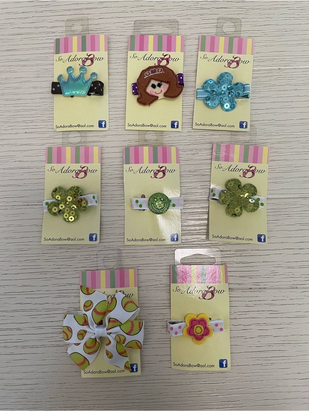 8 Assorted Hair Accessories barrette hair clips